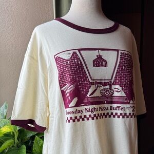 SAMPLE: Parker Goods Pizza Hut Retro Ringer Screen Printed T-shirt